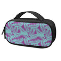Purple And Teal Tropical Leaf Print Portable Cooler Travel Case