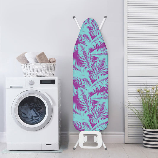 Purple And Teal Tropical Leaf Print Ironing Board Cover