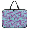 Purple And Teal Tropical Leaf Print Laptop Sleeve With Handle
