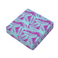 Purple And Teal Tropical Leaf Print Outdoor Seat Cushion Cover