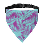 Purple And Teal Tropical Leaf Print Over The Collar Dog Bandana