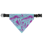 Purple And Teal Tropical Leaf Print Over The Collar Dog Bandana