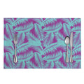 Purple And Teal Tropical Leaf Print Placemat