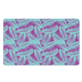 Purple And Teal Tropical Leaf Print Polyester Doormat