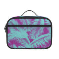 Purple And Teal Tropical Leaf Print Portable Lunch Bag