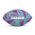 Purple And Teal Tropical Leaf Print Rugby Ball