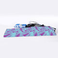 Purple And Teal Tropical Leaf Print Sports Towel
