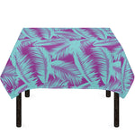 Purple And Teal Tropical Leaf Print Tablecloth