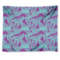 Purple And Teal Tropical Leaf Print Tapestry
