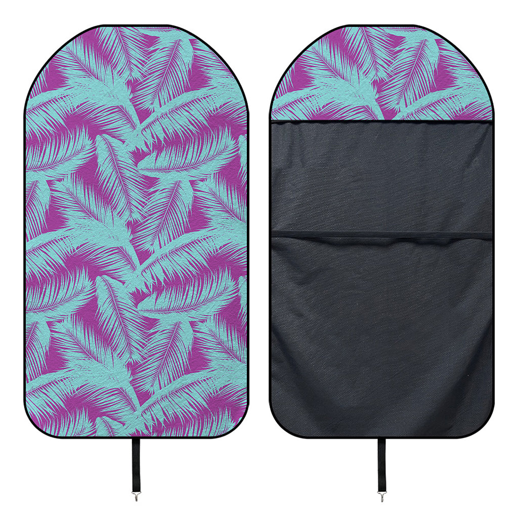 Purple And Teal Tropical Leaf Print Waterproof Car Seat Cover