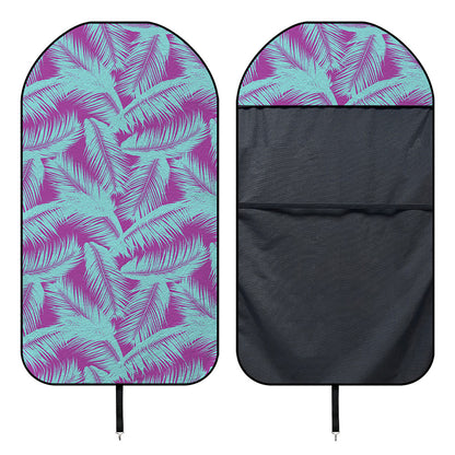 Purple And Teal Tropical Leaf Print Waterproof Car Seat Cover