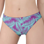 Purple And Teal Tropical Leaf Print Women's Panties