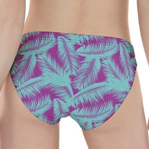 Purple And Teal Tropical Leaf Print Women's Panties