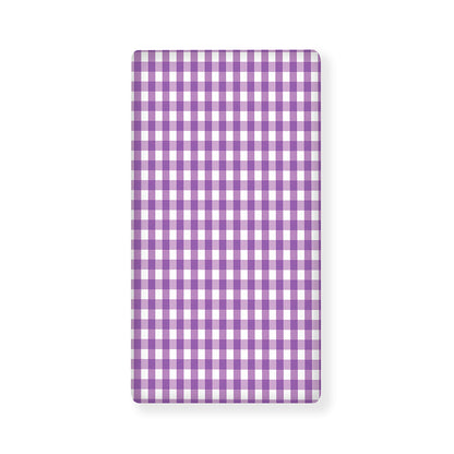 Purple And White Check Pattern Print Baby Crib Sheet