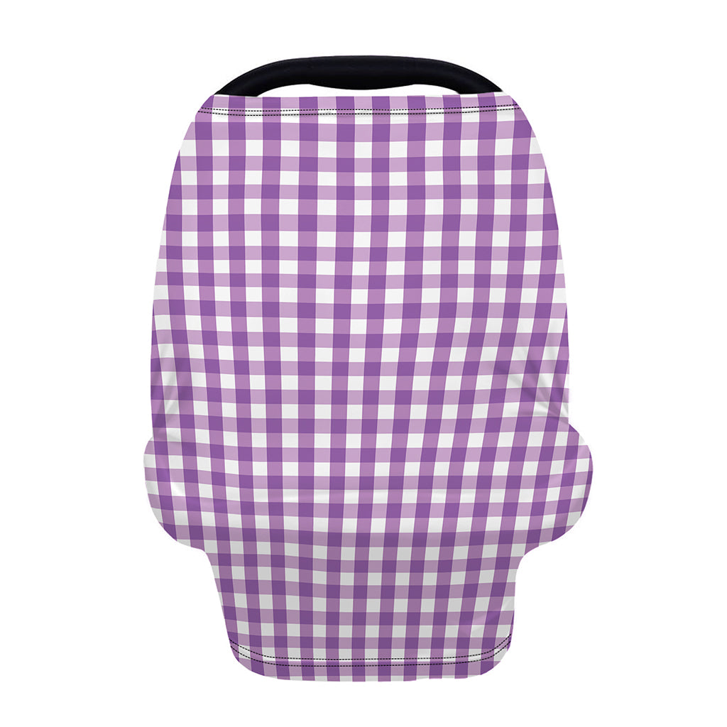 Purple And White Check Pattern Print Baby Seat Cover