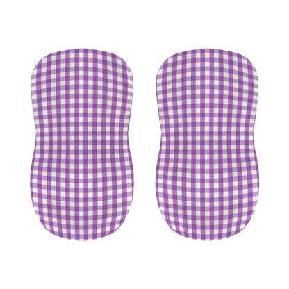 Purple And White Check Pattern Print Bar Stool Covers