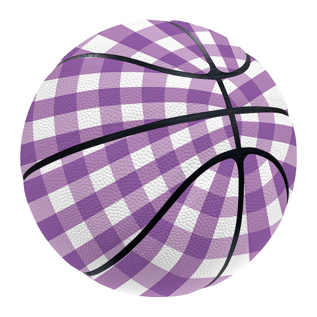 Purple And White Check Pattern Print Basketball