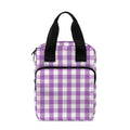 Purple And White Check Pattern Print Bible Tote Bag