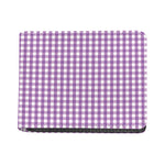 Purple And White Check Pattern Print Bifold Wallet