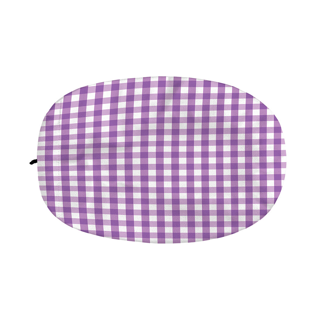 Purple And White Check Pattern Print Car Side Mirror Covers
