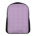 Purple And White Check Pattern Print Casual Backpack