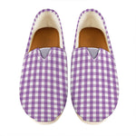 Purple And White Check Pattern Print Casual Shoes