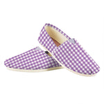 Purple And White Check Pattern Print Casual Shoes