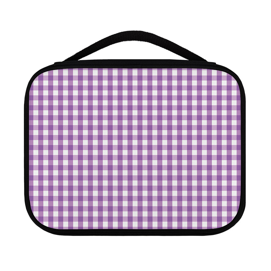 Purple And White Check Pattern Print Classic Bible Case