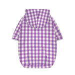 Purple And White Check Pattern Print Dog Zip Up Hoodie