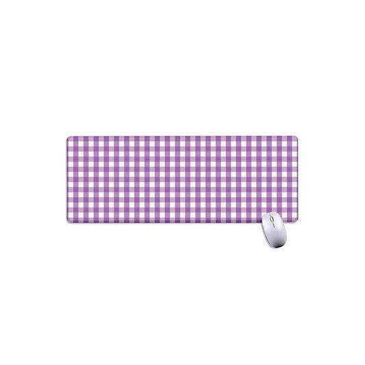 Purple And White Check Pattern Print Extended Mouse Pad