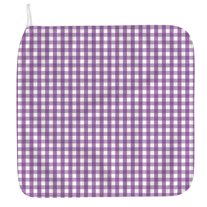 Purple And White Check Pattern Print Hand Towel