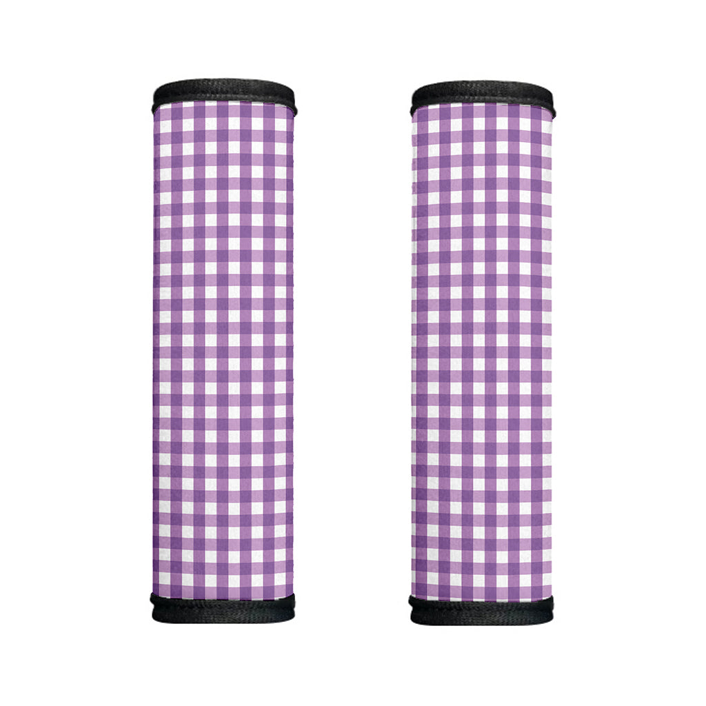 Purple And White Check Pattern Print Handle Covers