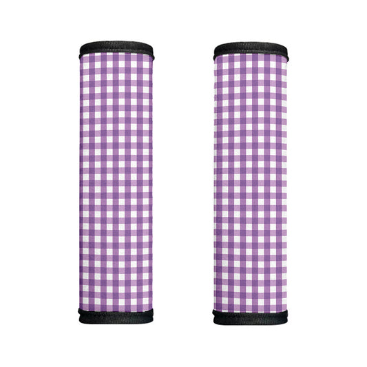 Purple And White Check Pattern Print Handle Covers