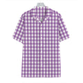Purple And White Check Pattern Print Hawaiian Shirt
