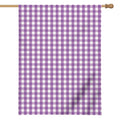 Purple And White Check Pattern Print House Flag