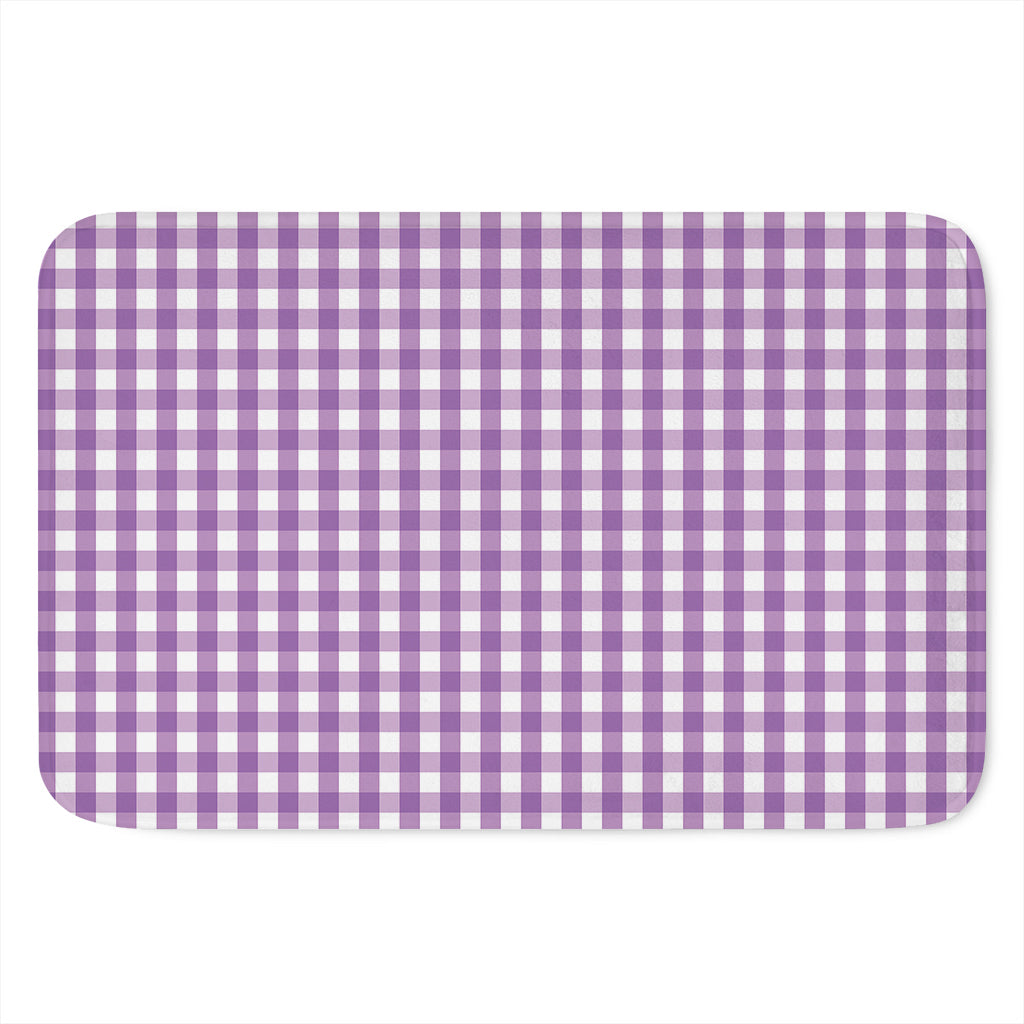 Purple And White Check Pattern Print Indoor Door Mat