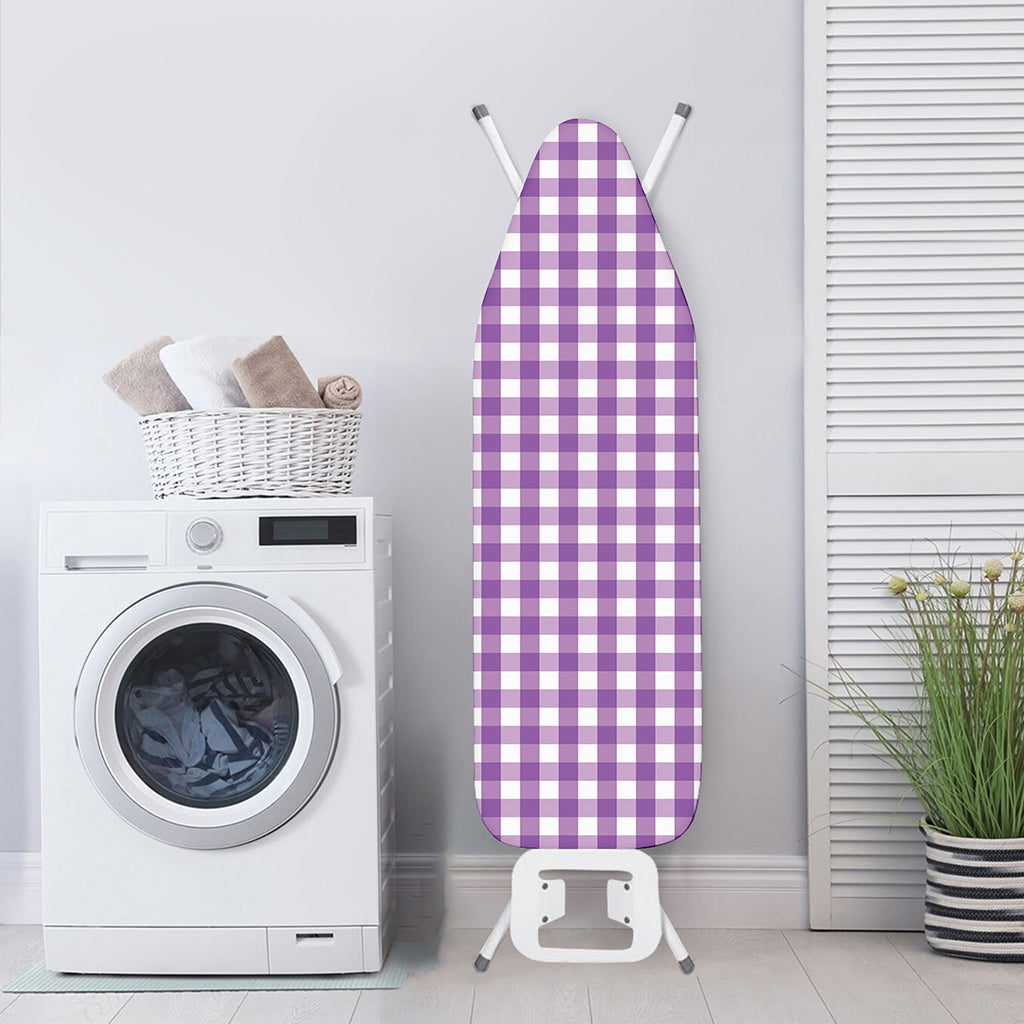 Purple And White Check Pattern Print Ironing Board Cover