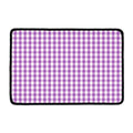 Purple And White Check Pattern Print Kitchen Mat