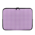Purple And White Check Pattern Print Laptop Sleeve