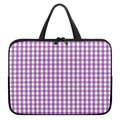 Purple And White Check Pattern Print Laptop Sleeve With Handle