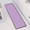 Purple And White Check Pattern Print Long Kitchen Mat