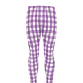 Purple And White Check Pattern Print Men's Leggings