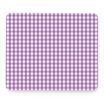 Purple And White Check Pattern Print Mouse Pad