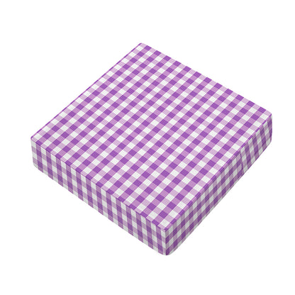 Purple And White Check Pattern Print Outdoor Seat Cushion Cover