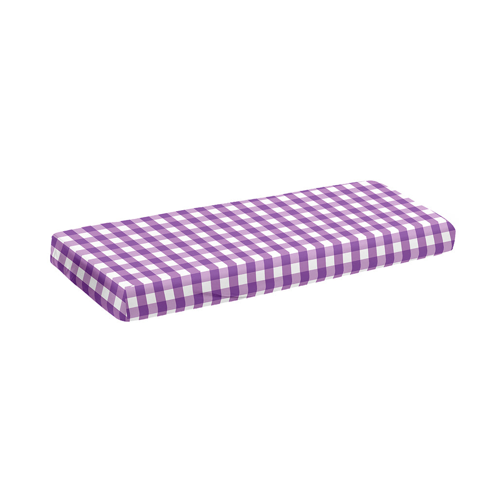 Purple And White Check Pattern Print Piano Keyboard Cover