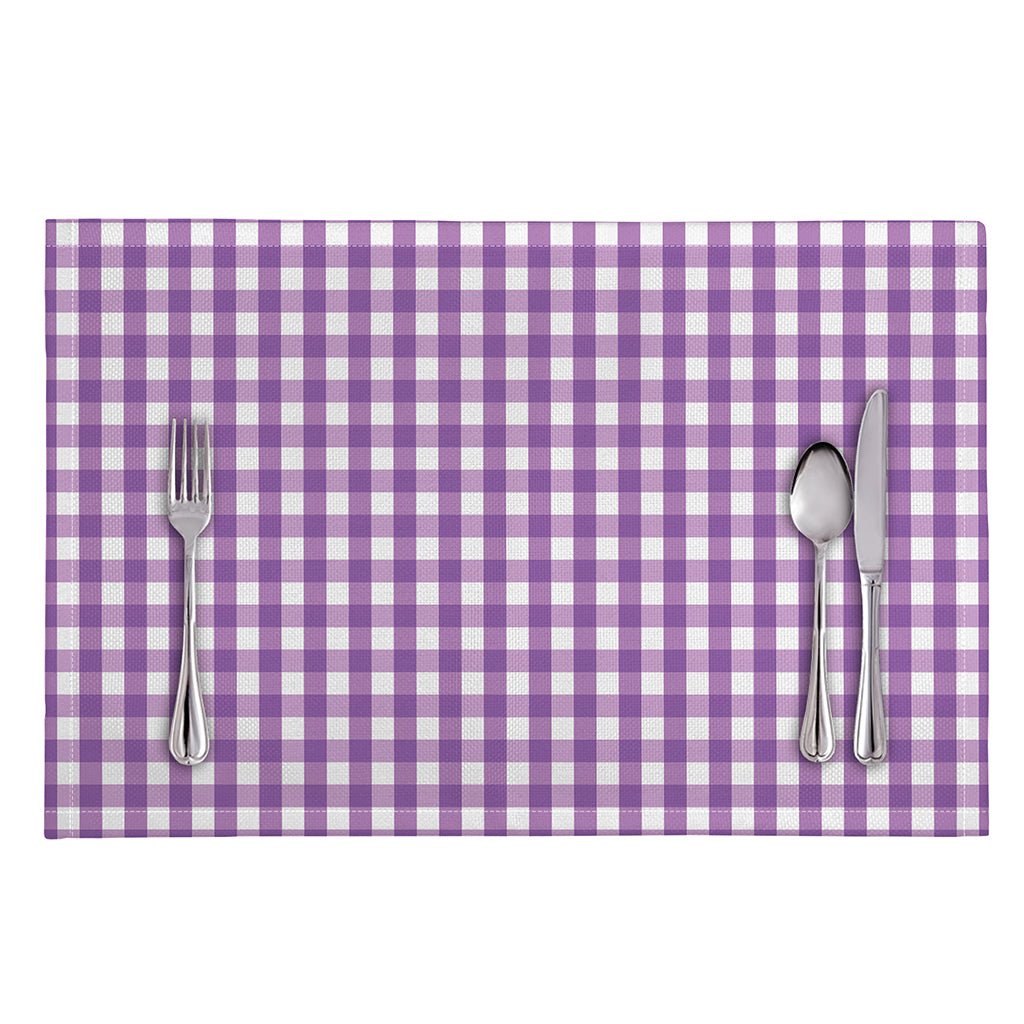 Purple And White Check Pattern Print Placemat