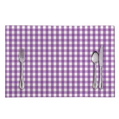 Purple And White Check Pattern Print Placemat