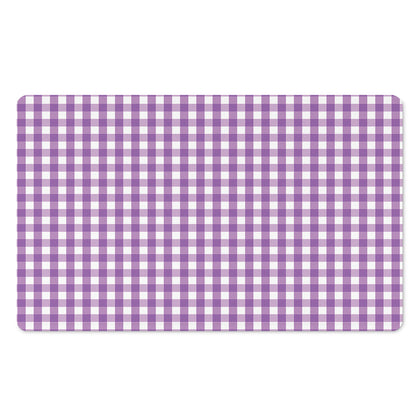 Purple And White Check Pattern Print Polyester Doormat