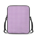 Purple And White Check Pattern Print Rectangular Crossbody Bag