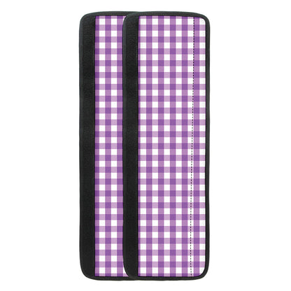 Purple And White Check Pattern Print Refrigerator Handle Covers